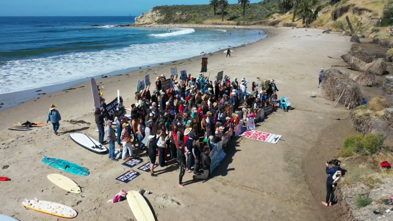 Community commemorates 2015 oil spill; protests against offshore drilling